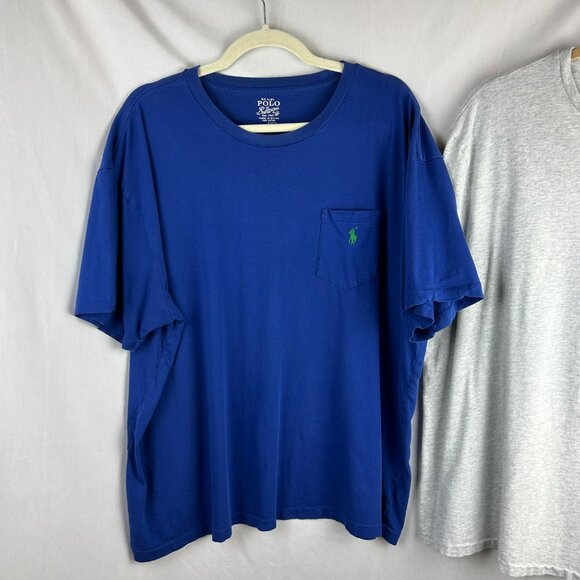 Polo Ralph Lauren 2 Pack T Shirts Men XL‎ Blue Gray Crew Neck Short Sleeves Pony - Picture 2 of 13
